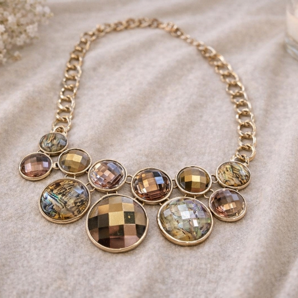 Dana Buchman Goldβ Tone, Champagne, Simulated Abalone 19 Inch Fashion Necklace